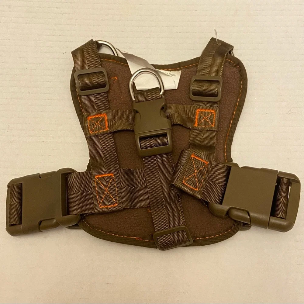 Field Trail Dog Outdoor Tactical Harness In Brown And Orange.